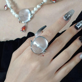 Cyberpunk Baby Face Ring Earrings - zuzumia