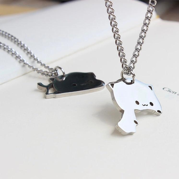 “I Protect You” Cat Couple Necklaces