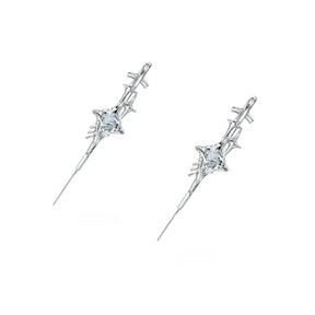 Geometric Four-Pointed Star Earrings