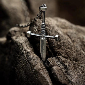Broken Sword Cross Necklace