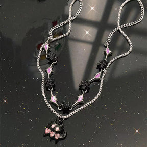 Y2K Double Layer Cat Necklace - zuzumia