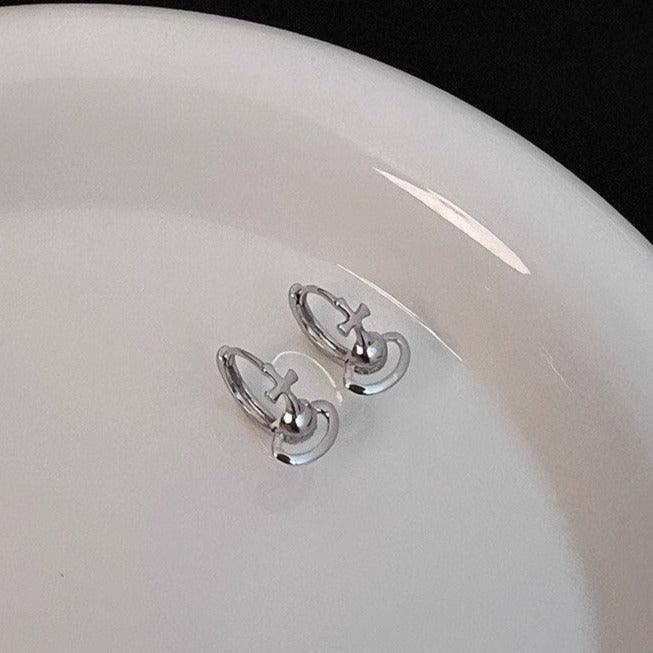 Cross Tiny Planet Earrings - zuzumia