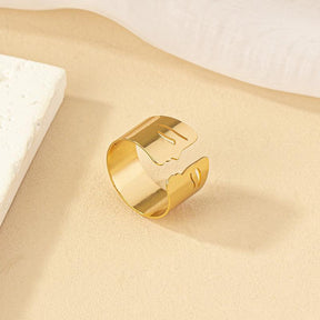 Iron Face Arm Cuff Bracelet & Ring - zuzumia