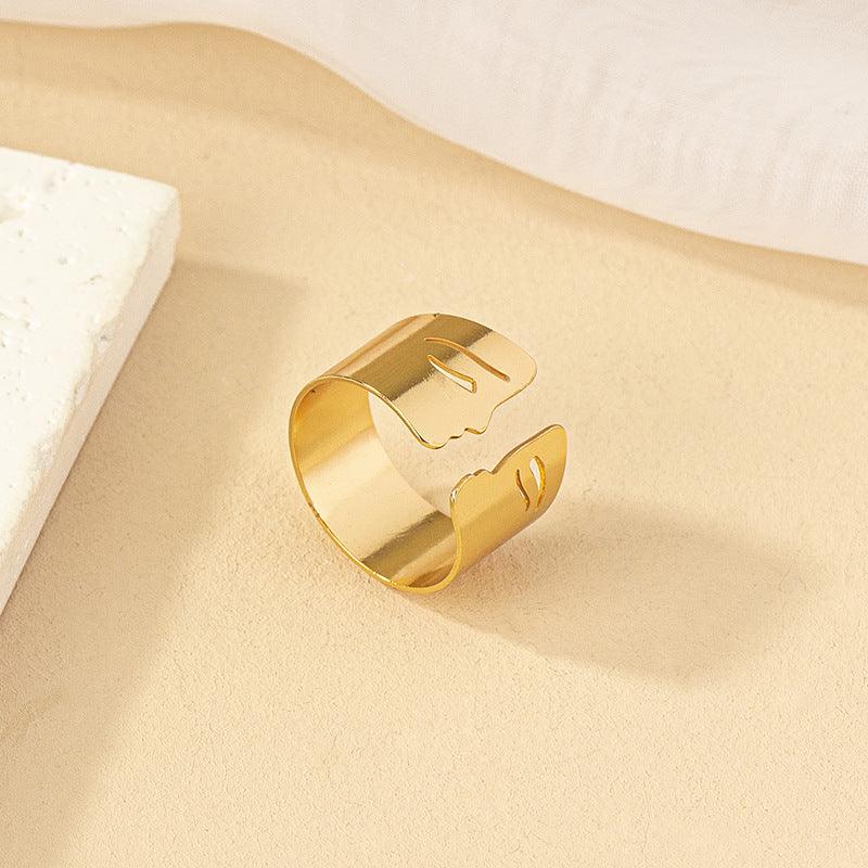 Iron Face Arm Cuff Bracelet & Ring - zuzumia