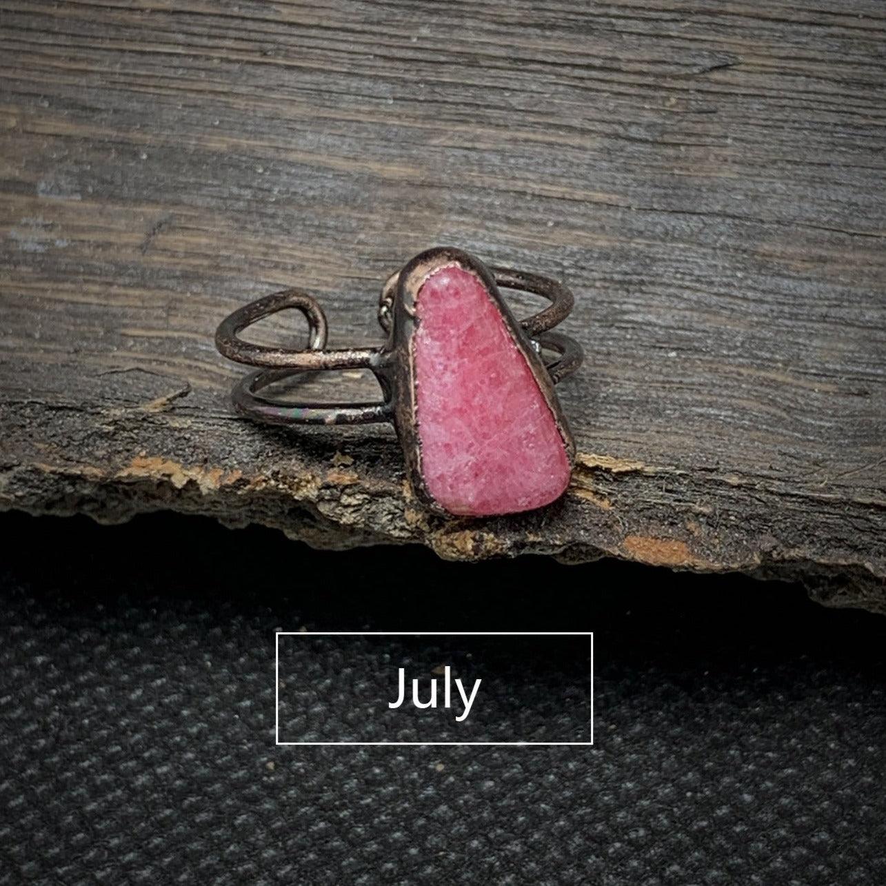 Raw Gem Birthstone Ring - zuzumia