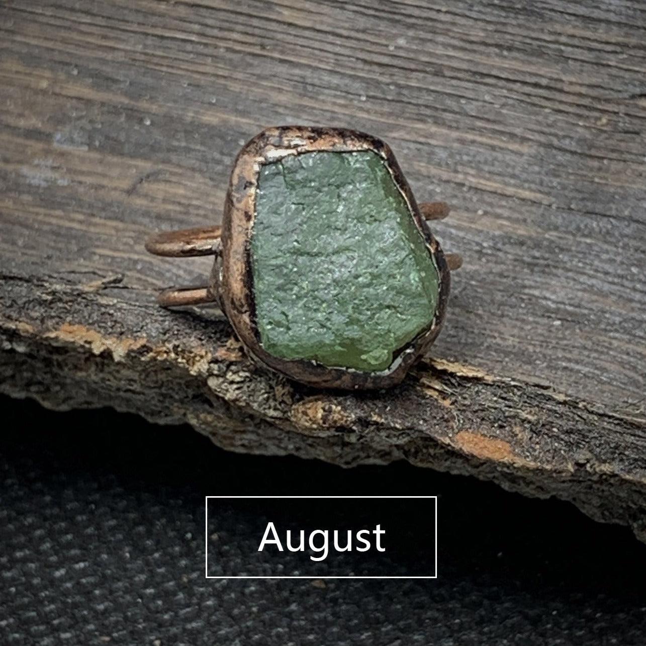 Raw Gem Birthstone Ring - zuzumia