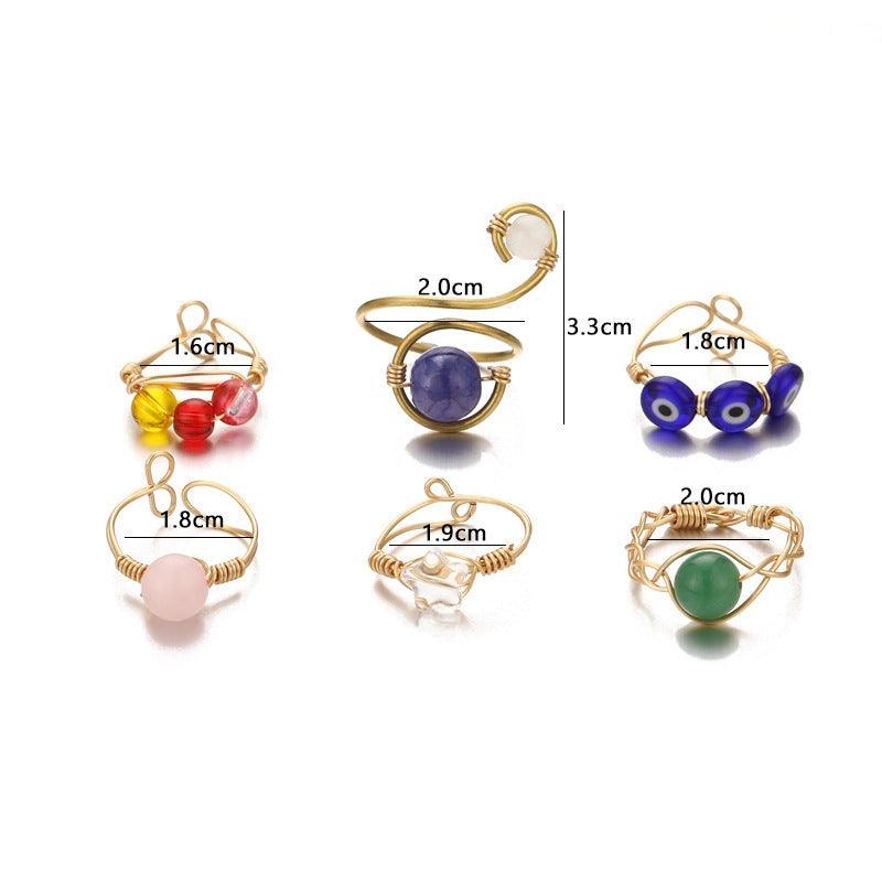 Evil Eye Crystal Ring Set - zuzumia