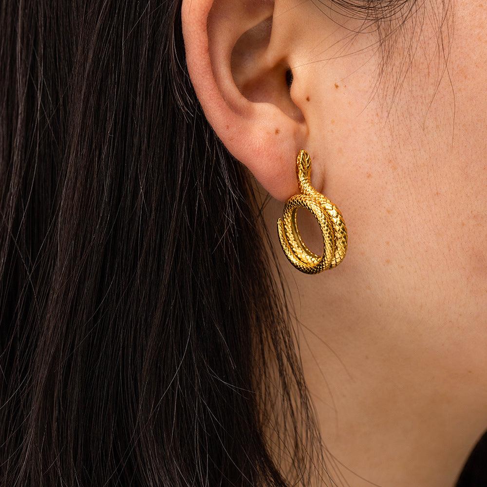 Snake Hoop Earrings Cuffs - zuzumia