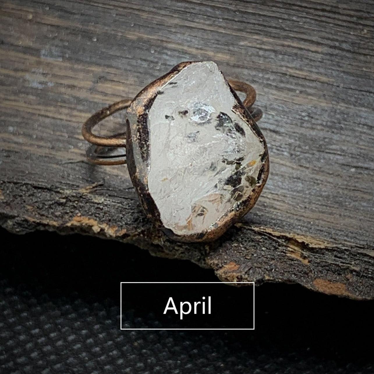Raw Gem Birthstone Ring - zuzumia