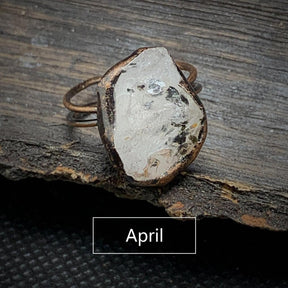 Raw Gem Birthstone Ring - zuzumia