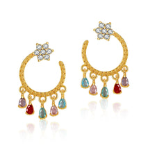 Zirconia Hoop Dangle Earrings - zuzumia