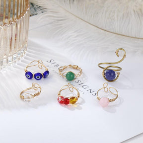 Evil Eye Crystal Ring Set - zuzumia