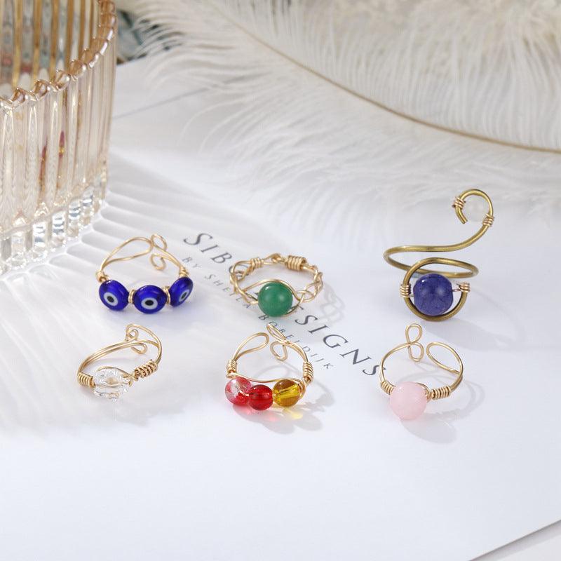 Evil Eye Crystal Ring Set - zuzumia