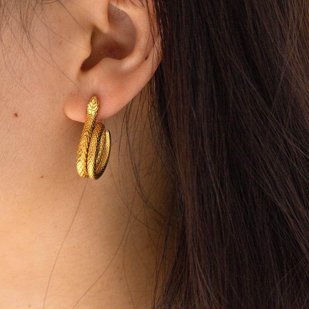 Snake Hoop Earrings Cuffs - zuzumia