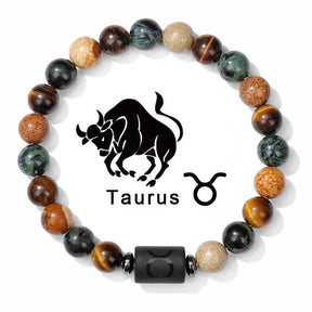 Zodiac Sign Natural Stone Beaded Bracelet