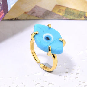 ‘God Bless You’ Evil Eye Ring - zuzumia