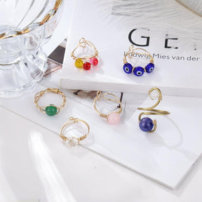 Evil Eye Crystal Ring Set - zuzumia