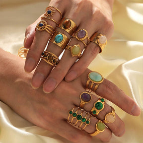 Malachite Vintage Rings - zuzumia