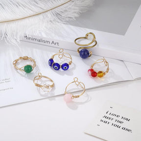 Evil Eye Crystal Ring Set - zuzumia