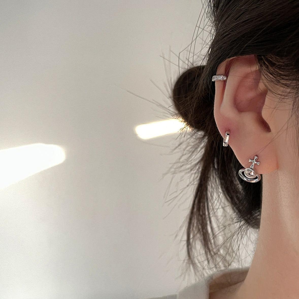 Cross Tiny Planet Earrings - zuzumia