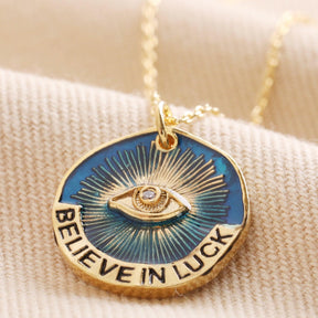 'Believe In Luck' Evil Eye Necklace