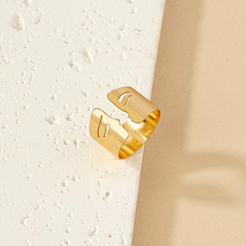 Iron Face Arm Cuff Bracelet & Ring - zuzumia
