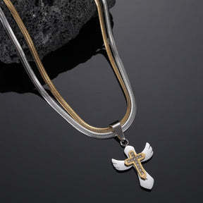 Wings of Redemption Cross Necklace - zuzumia