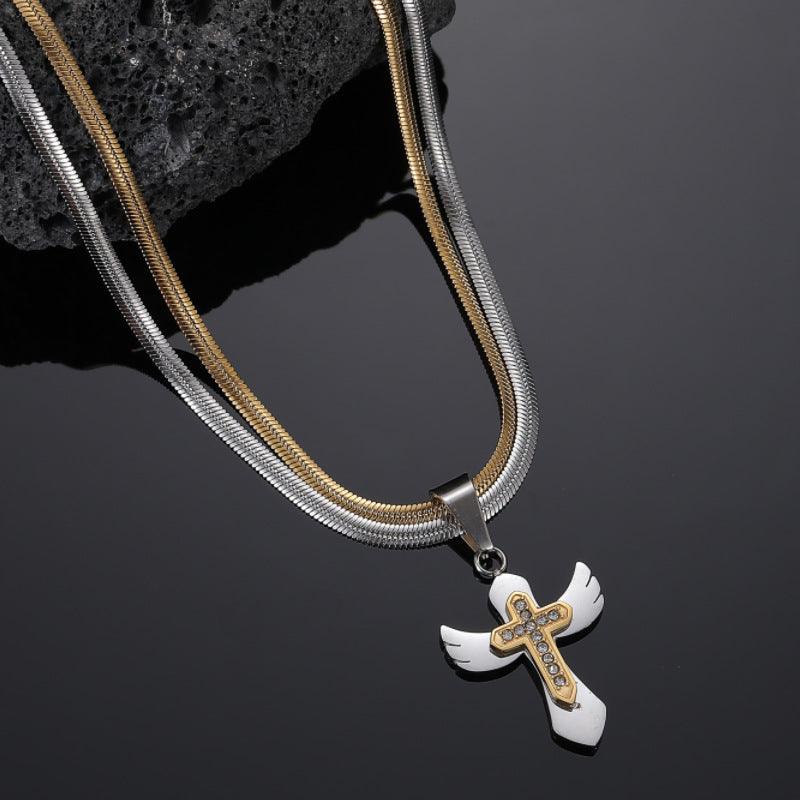 Wings of Redemption Cross Necklace - zuzumia