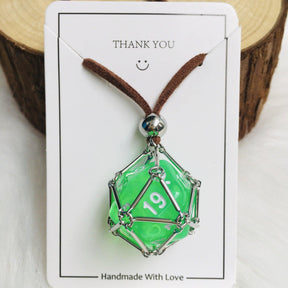 Removable Geometric D20 Dice Holder Necklace - zuzumia