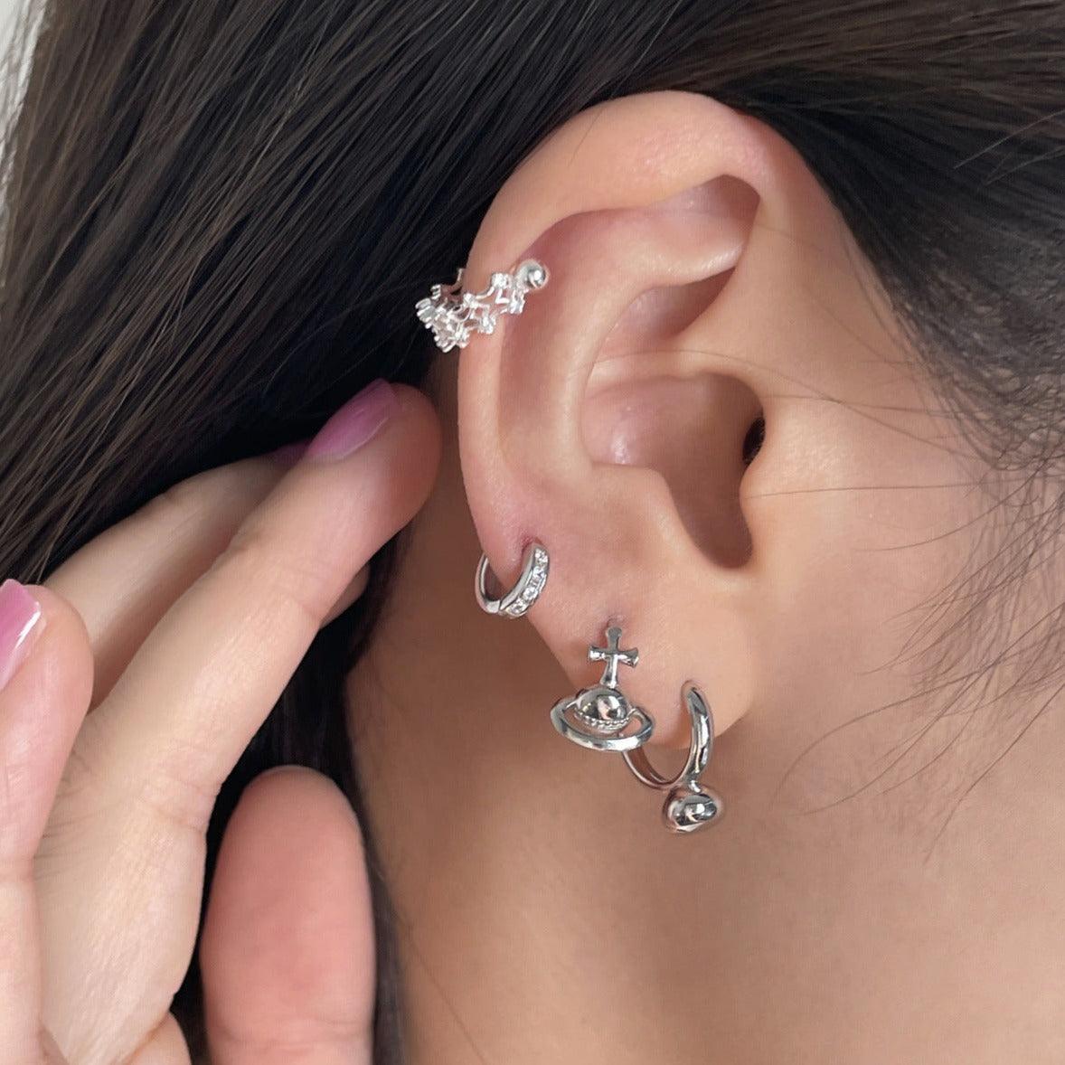 Cross Tiny Planet Earrings - zuzumia