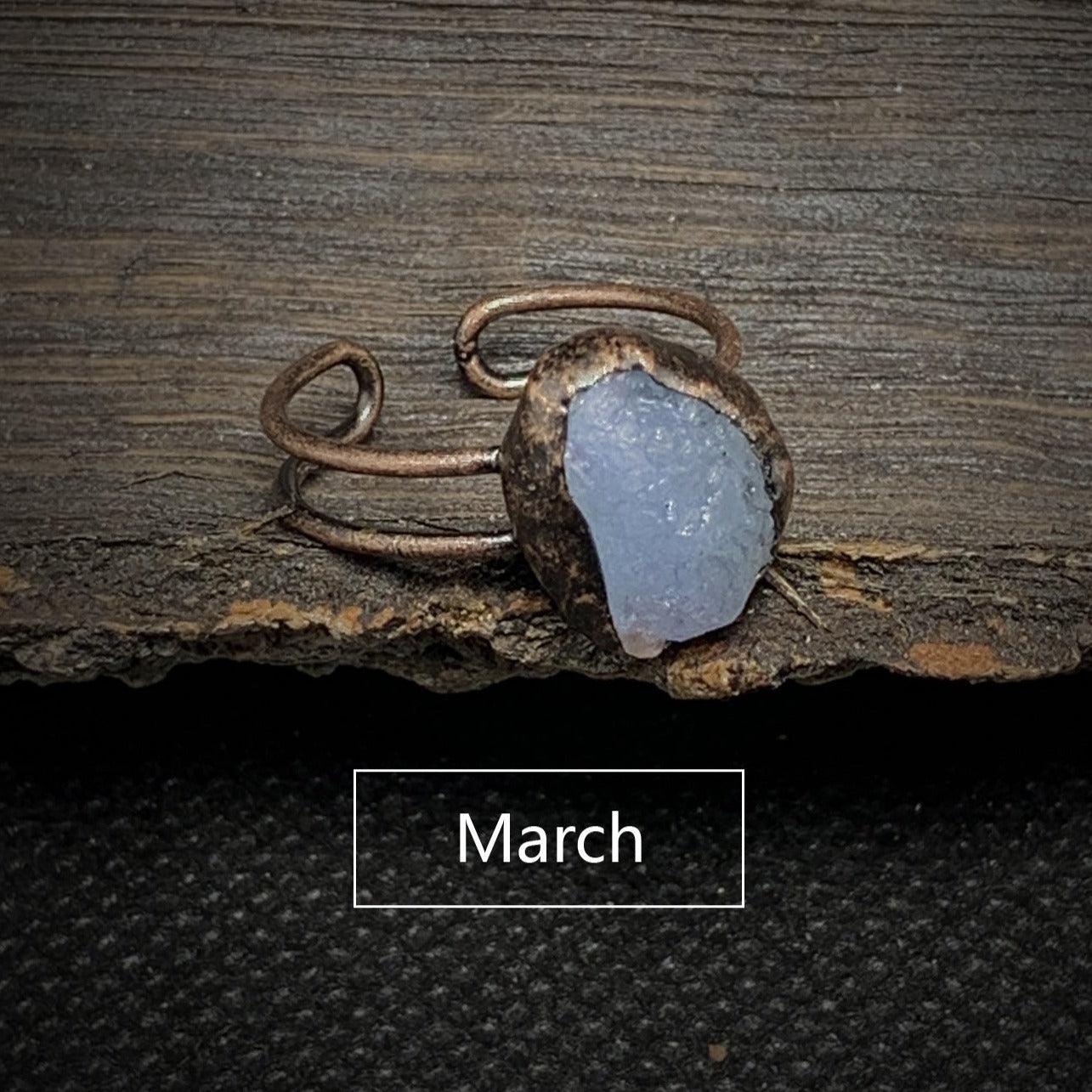 Raw Gem Birthstone Ring - zuzumia