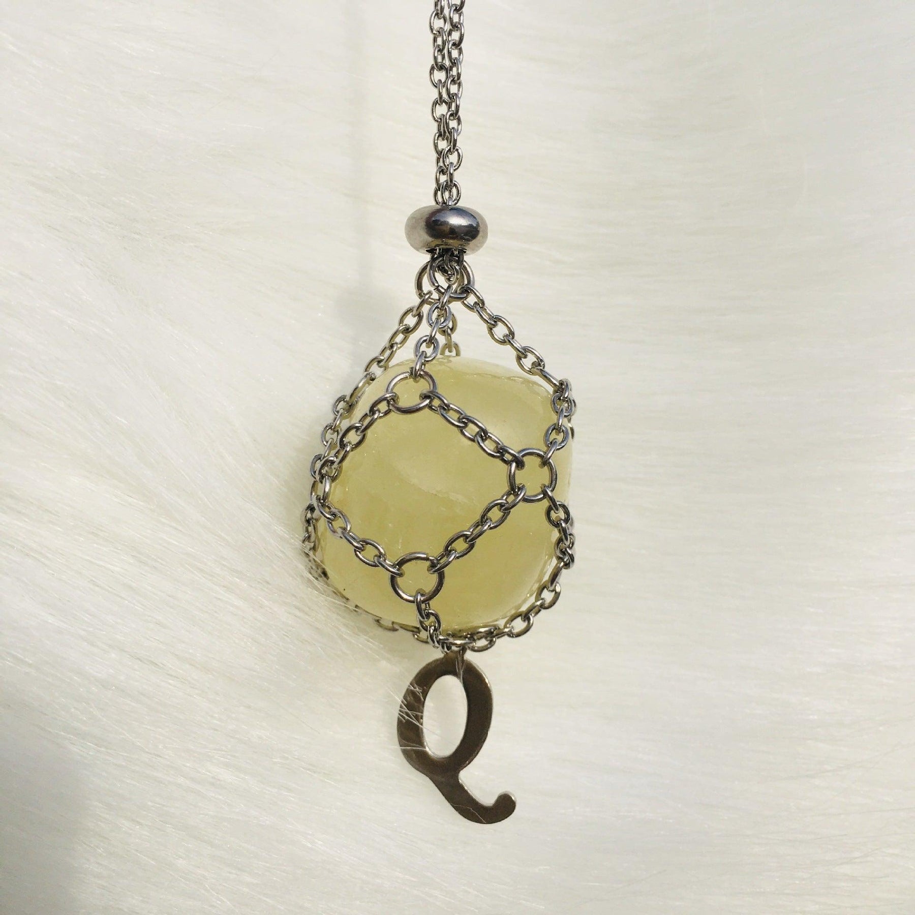 Initial Crystal Holder Necklace