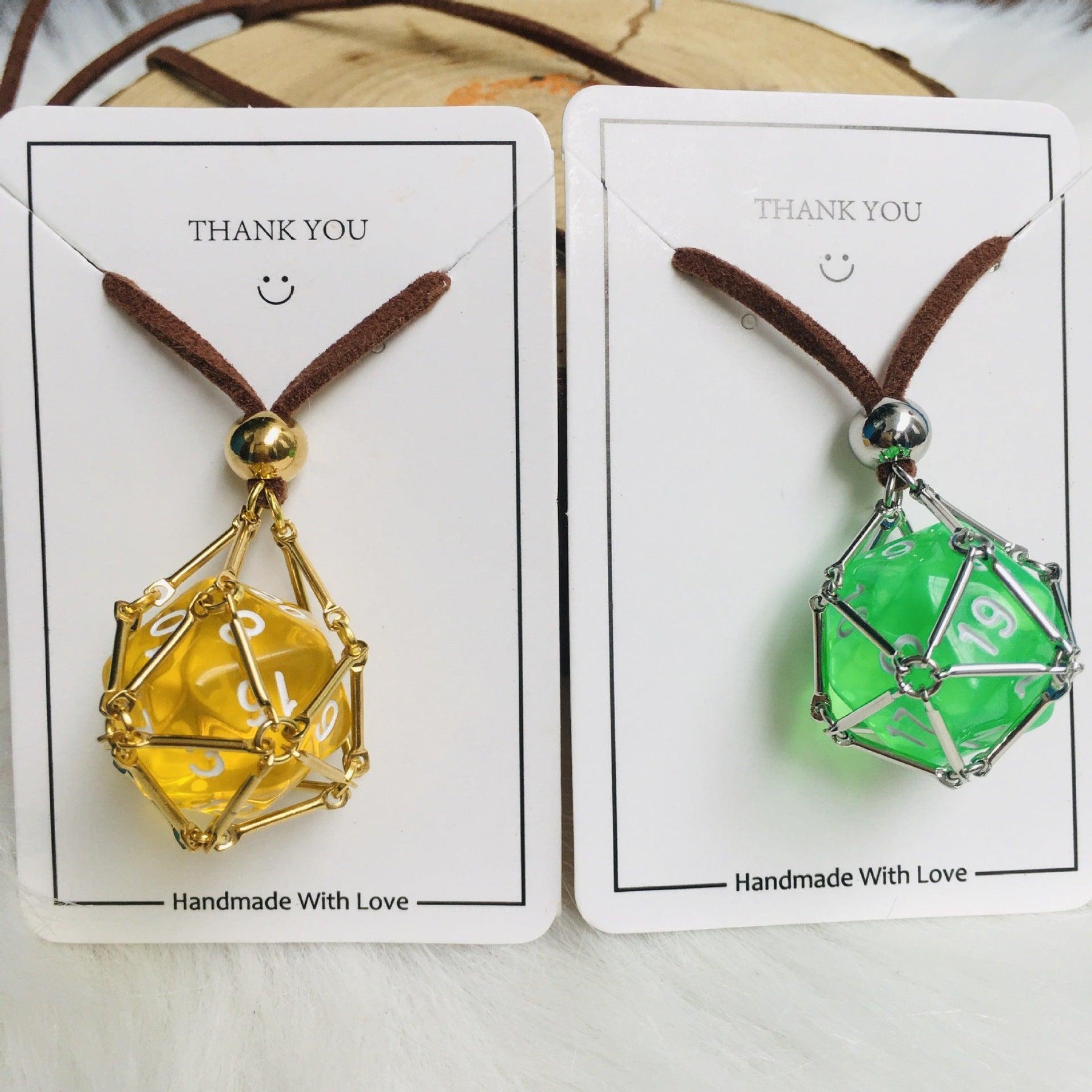 Removable Geometric D20 Dice Holder Necklace