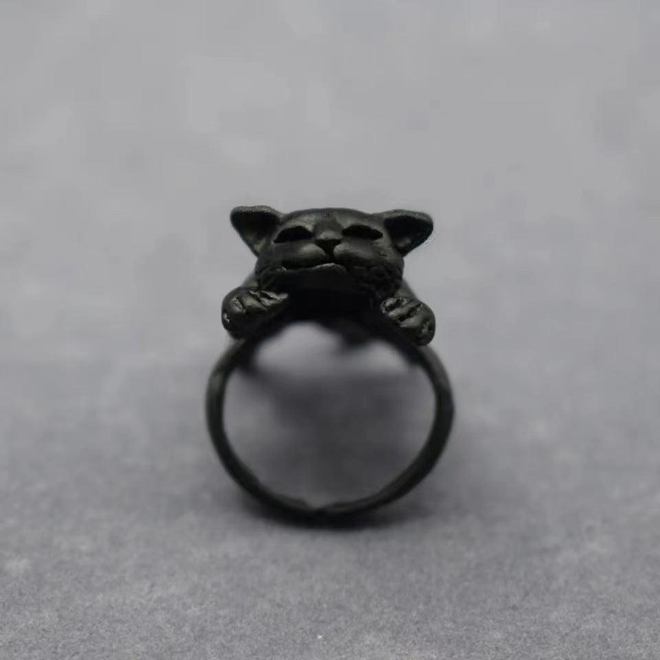 Handmade Sleeping Cat Ring