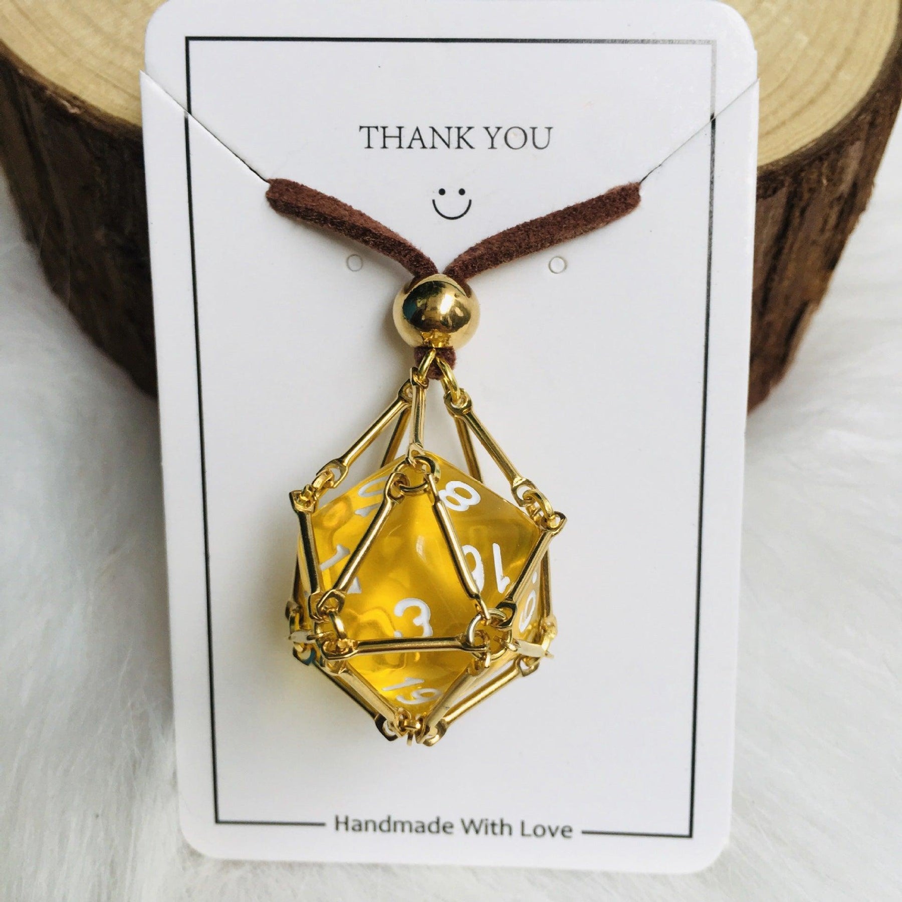 Removable Geometric D20 Dice Holder Necklace