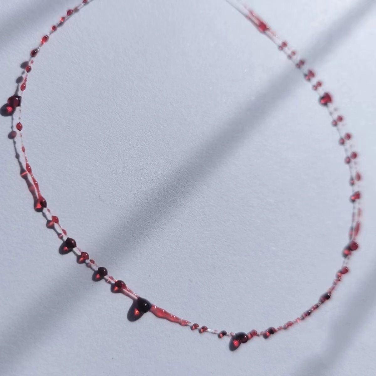 Handmade Blood Drop Bracelet Necklace