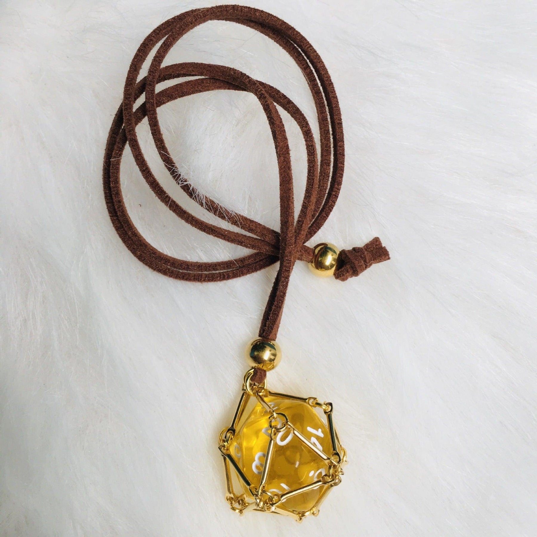 Removable Geometric D20 Dice Holder Necklace - zuzumia