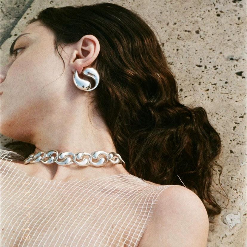 Chunky Hoop Earrings - zuzumia
