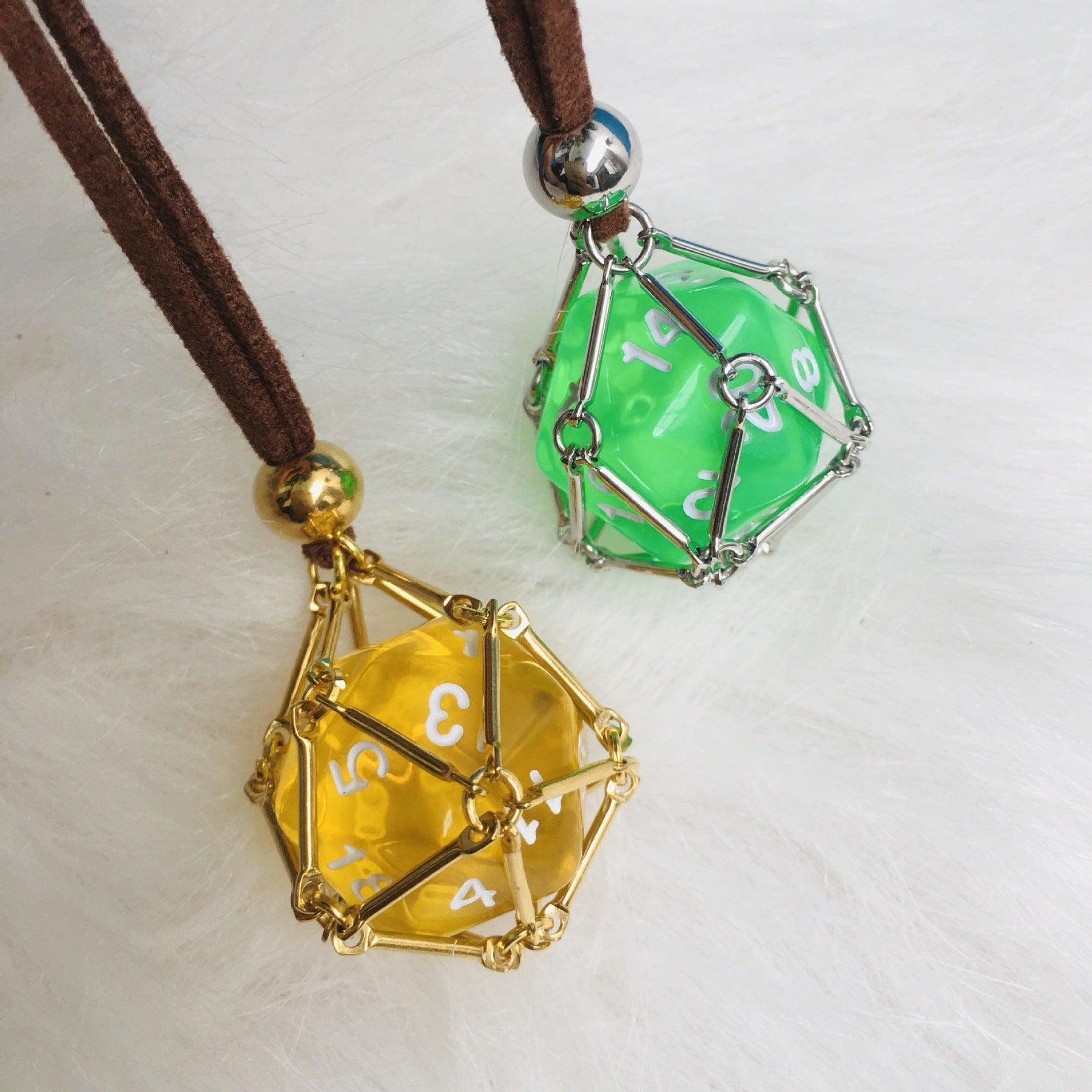 Removable Geometric D20 Dice Holder Necklace