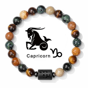 Zodiac Sign Natural Stone Beaded Bracelet