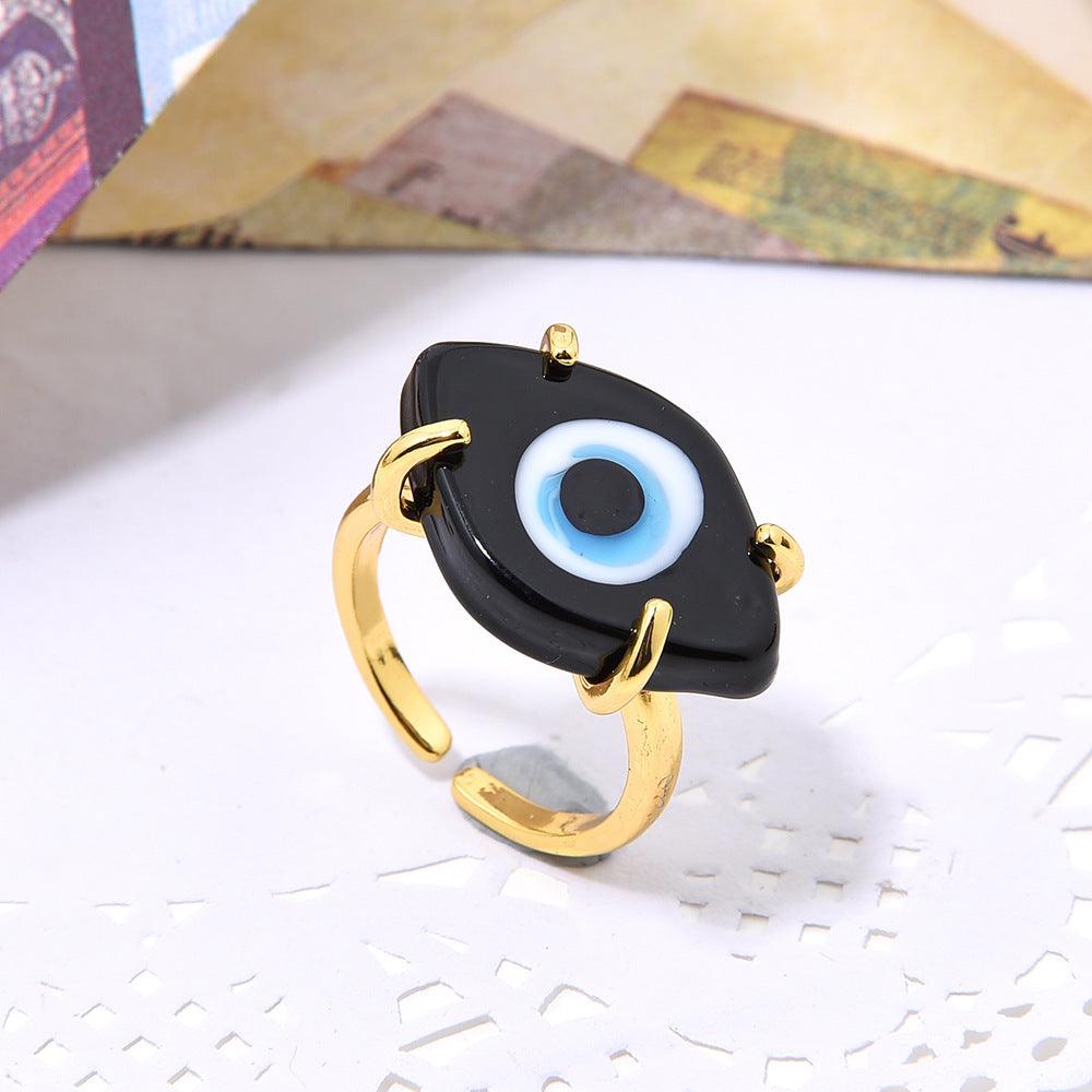 ‘God Bless You’ Evil Eye Ring - zuzumia