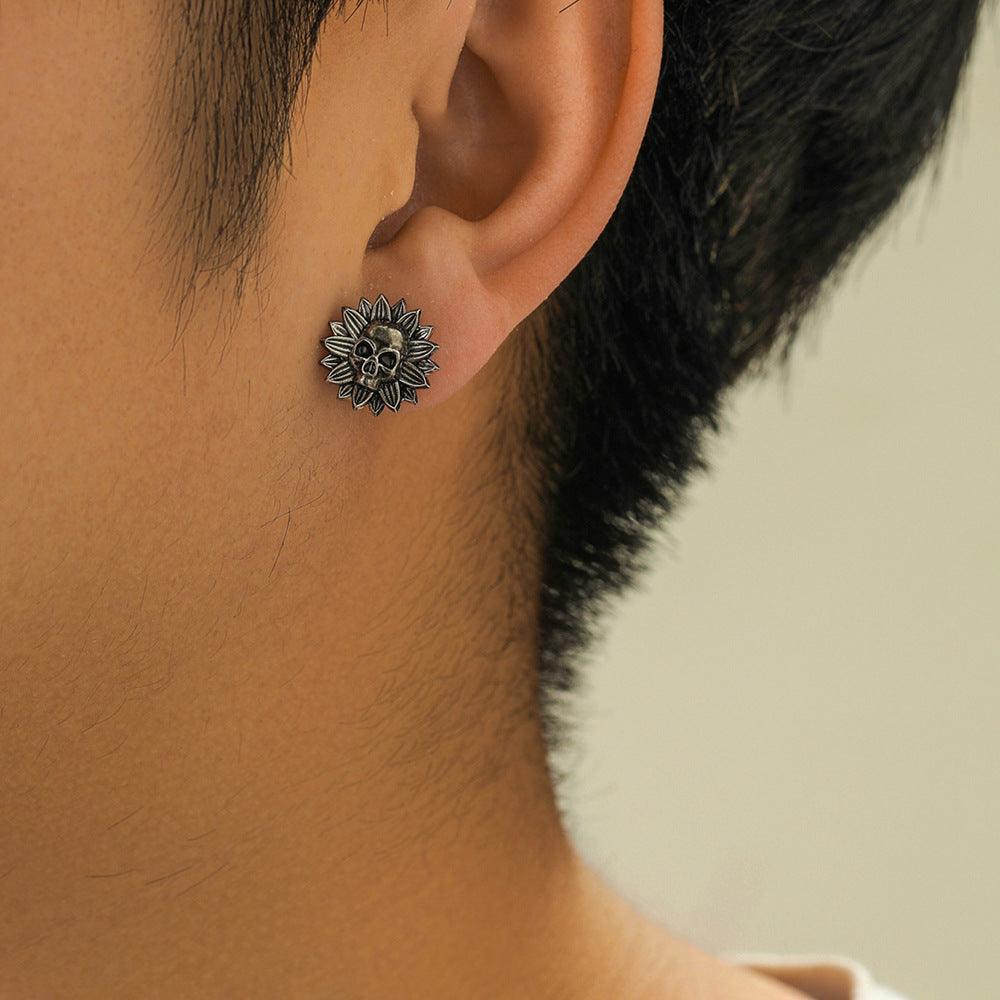 Mayan Sun & Skull Earring Studs - zuzumia