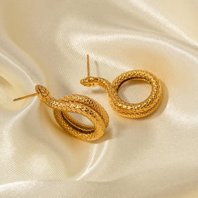 Snake Hoop Earrings Cuffs - zuzumia
