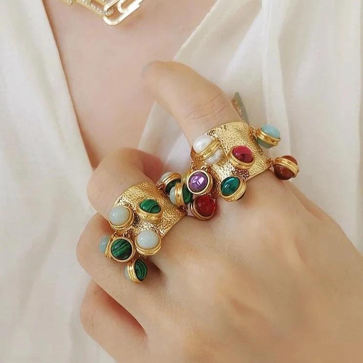 Vintage Malachite Shaker Ring - zuzumia