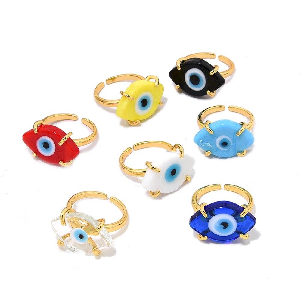 ‘God Bless You’ Evil Eye Ring - zuzumia