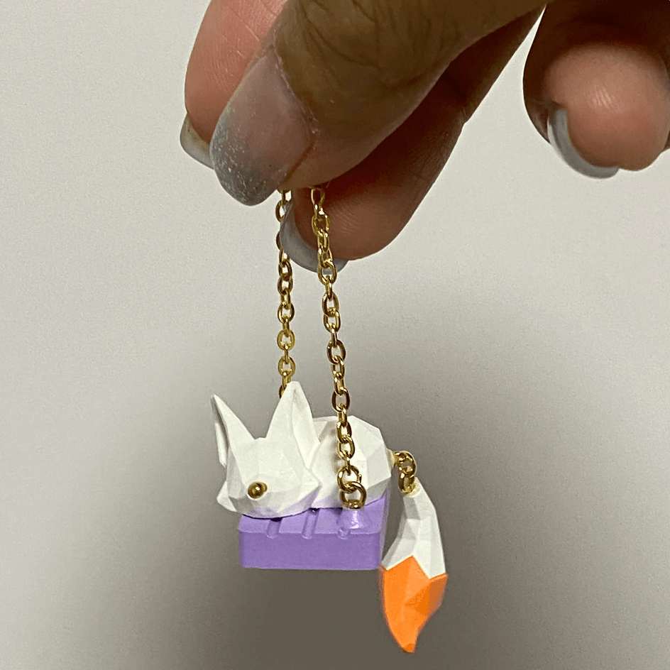 Creative 3D Cartoon Fox Cat Swing Earrings - zuzumia