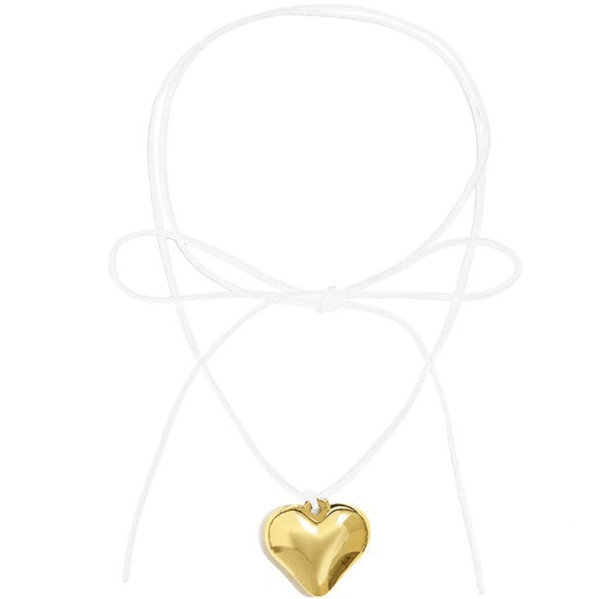 Puffed Heart String Necklace - zuzumia