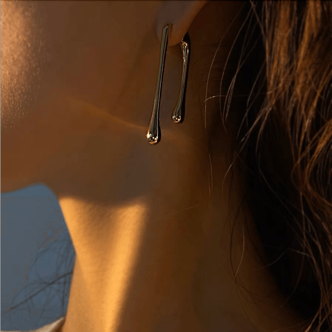 Geometric Hang Pierce Earrings