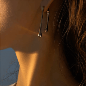 Geometric Hang Pierce Earrings - zuzumia