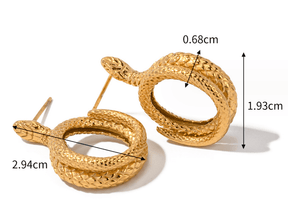Snake Hoop Earrings Cuffs - zuzumia